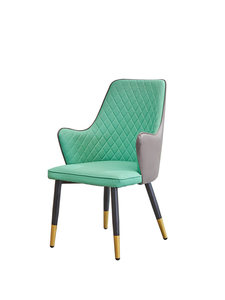 Ensemble <span class=keywords><strong>de</strong></span> mobilier <span class=keywords><strong>de</strong></span> café moderne vert menthe, chaise matelassée bicolore et table à plateau en marbre, canapé pour restaurant <span class=keywords><strong>de</strong></span> centre commercial - Product Image 5