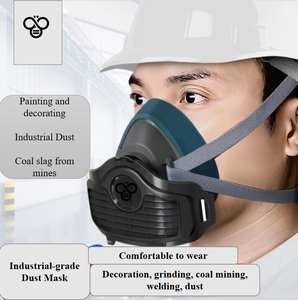 Respirateur demi-masque réutilisable avec valve respiratoire pour la protection contre la poussière et les gaz nocifs, masque filtrant les particules - Product Image 2