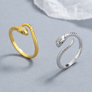 Nabest <span class=keywords><strong>925</strong></span> <span class=keywords><strong>argento</strong></span> Sterling anelli a forma di serpente 18k placcato oro regolabile anelli personalizzati per donne produttore di gioielli - Product Image 2
