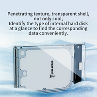 Estuche transparente HDD SSD de 2,5 pulgadas con USB 3,0 tipo C portátil externo SATA caja de disco duro bolsa cerrada caja de disco duro