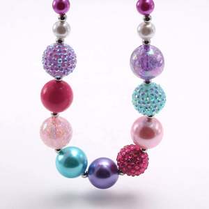 Women's Cute Ball Shape Acrylic Beaded Necklace Jewelry Set - Product Image 3