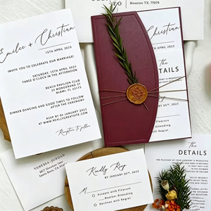 Paquete de Invitaciones de Boda al por Mayor, Juego Completo con Sobres, Tarjetas RSVP, Tarjetas de Itinerario, Sello Dorado, Papel de Tamaño Personalizado, Entrega Rápida de Muestras - Product Image 6