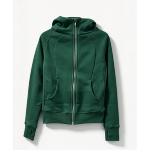 Sudadera con capucha y cremallera para mujer, cuello alto, secado rápido, chaqueta de yoga sin costuras, manga larga, bolsillo canguro - Product Image 5