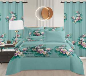 Ensemble de literie floral de luxe Collection de draps de lit King Size 8 pièces avec <span class=keywords><strong>drap</strong></span> et <span class=keywords><strong>drap</strong></span> housse pour la conception moderne de la chambre principale - Product Image 6