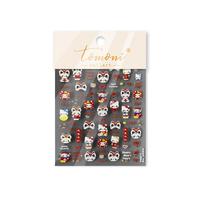 B4598 Nouvel An Autocollants 3D en relief Chat Lion Danse pour Ongles, Adorables Décorations Festives du Festival du Printemps, Autocollants Poney pour Nail Art