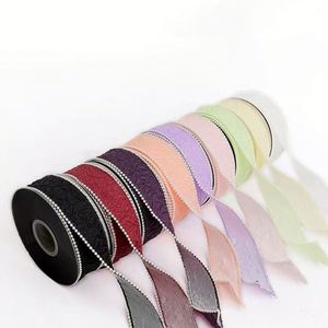 Wholesale 4cm Pearl <b>Bubble</b> Ribbon Luxury Decorative Ribbon for Flower Bouquet Gift Wrapping Florist Packaging Supplies - Product Image 5