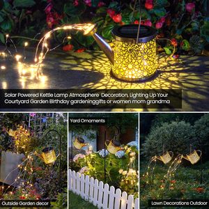 Luces LED Solares Decorativas con Forma de Regadera, Metálicas Vintage para Exteriores, con Enchufe para Tierra, Resistentes al Agua IP65, Decoración para Jardín y Patio - Product Image 2