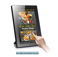 Écran tactile LCD de table avec support WiFi, petit panneau publicitaire vidéo numérique avec CMS basé sur le cloud pour restaurant