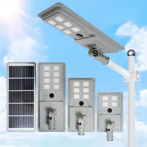 Yüksek parlaklık su geçirmez IP65 açık enerji tasarrufu 30w 40w 60w hepsi bir entegre led güneş enerjili sokak ışığı