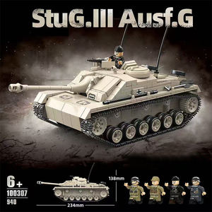 100307 สำหรับเด็กผู้ชาย LESHOW รถถังเยอรมัน Stug III สมัยสงครามโลกครั้งที่ 2 ทำจากพลาสติก ABS ของเล่นประกอบรูปทหาร อาวุธปืนขนาดเล็ก ของเล่นก่อสร้างและ DIY - Product Image 5