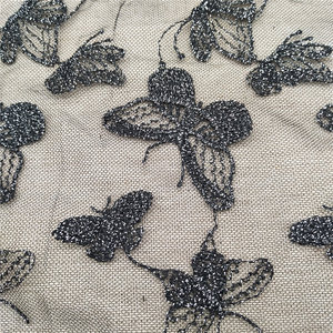 Tela de Encaje de Malla Bordada con Flores de Estilo Vintage Negro de Lujo para Vestidos, Ropa, Textiles para el Hogar, Bodas Sexys - Product Image 3