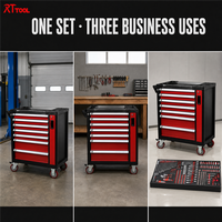Armoire à outils RTTOOL à 7 tiroirs, 78*48*105cm, pour l'entretien des flottes, avec jeu d'outils, chariot à roulettes robuste