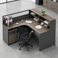 Bureau de travail de style simple pour employés, poste de travail de bureau sur mesure avec armoire de rangement pour l'aménagement des espaces de travail en entreprise