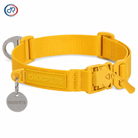 Collier pour chien OKKPETS avec logo personnalisé, collier pour animal de compagnie en nylon réglable avec anneau en D, collier pour chien avec boucle à dégagement rapide magnétique