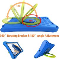 Casing Tablet anak-anak, untuk Samsung Tab A8 10.5 "X200 X205 busa EVA lembut tahan guncangan kasar lucu penutup Tablet dengan pegangan berputar Kickstand