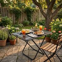 Table de camping pliable à hauteur réglable 62x43cm, légère en aluminium, portable, avec poignée pour barbecue en plein air