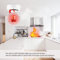 Détecteur de fumée intelligent Zigbee/Wi-Fi/sans fil, alimenté par piles, en plastique, avec alarme de 90 dB, couverture de 20 à 40 m², pour maisons intelligentes et hôtels