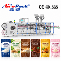 Machine de remplissage et d'emballage horizontale automatique pour sachets Doypack à fermeture éclair, pour poudre alimentaire, avec film/feuille d'aluminium