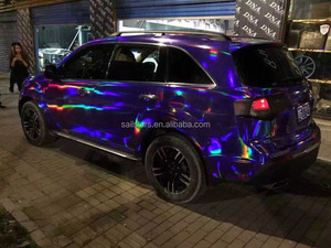 Óng ánh tím <span class=keywords><strong>Chrome</strong></span> Holographic vinyl bọc Sticker cầu vồng vinyl phim bong bóng miễn phí xe Styling - Product Image 4