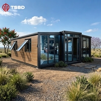 Maisons modulaires de pointe en Argentine, maison conteneur extensible entièrement meublée avec cuisine et salle de bain