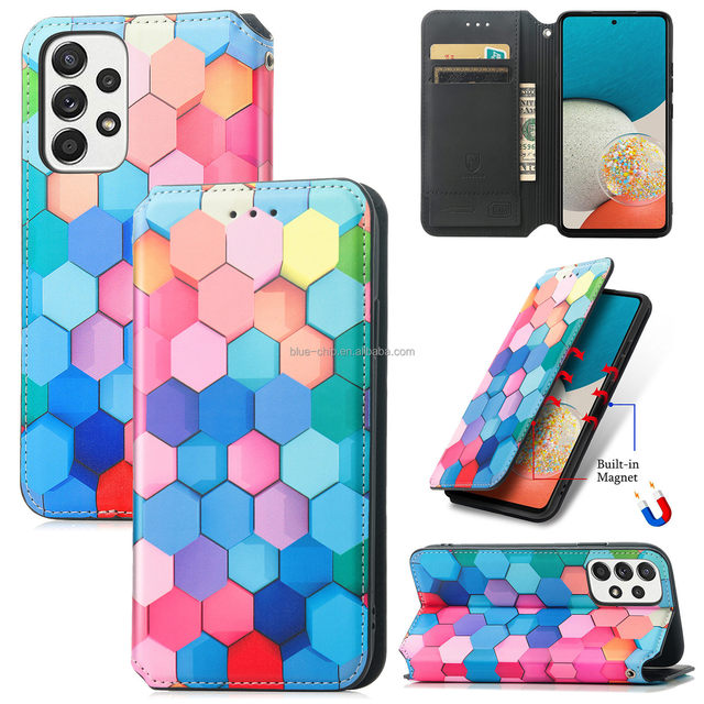 Woman All Type Leather Accessories Cute Girl Mobile 2D Phone Back Cover Case With Card Holder for Android Samsung Galaxy A55