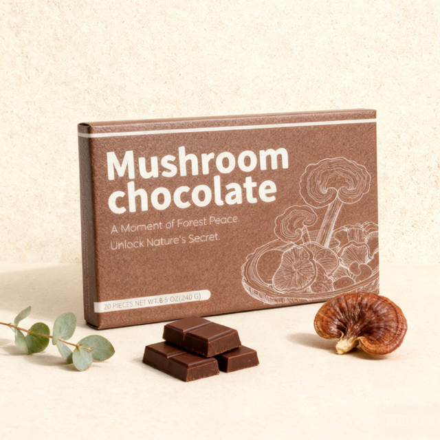 OEM Functional Mushroom Chocolate Reishi Magnesium Lion's Mane Mushroom Supplement Energy Concentration Cognition Mood Booster