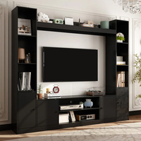 Freistehender 90 Zoll Schwarzer Schwebender TV-Ständer Wandmontiert Modern 2026 Bücherregale Holz