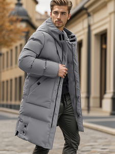 Piumino imbottito da <span class=keywords><strong>uomo</strong></span> di media lunghezza inverno caldo piumino imbottito giacca a vento <span class=keywords><strong>Oversize</strong></span> da <span class=keywords><strong>uomo</strong></span> - Product Image 2