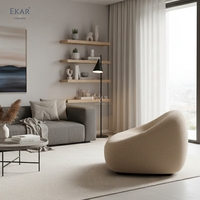 Fauteuil d'appoint en tissu incurvé biologique moderne EKAR, siège de salon sculptural de luxe pour la maison, le bureau et le salon