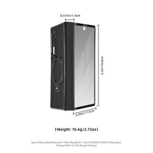 เคสโทรศัพท์แบบพับได้ หนังแท้ พร้อมที่ยึดแม่เหล็ก สำหรับ Samsung Fold 6 7 8 Flip 6 7 8 - Product Image 6
