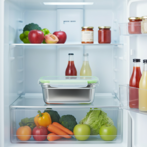 Contenedor de almacenamiento de alimentos de acero inoxidable con tapa transparente, fiambrera Bento a prueba de fugas para uso doméstico y de picnic - Product Image 6