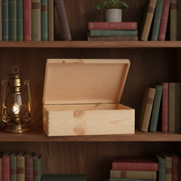 Boîte en bois de pin rectangulaire non finie, naturelle, pour bricolage, boîtes de rangement avec couvercle à charnières pour la décoration de la maison, de l'art et des cadeaux