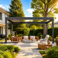 Pergola à toit rétractable et pliable, motorisée, en aluminium, imperméable, pour jardin extérieur, bord de piscine, vente en gros