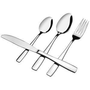 Juego de Cubiertos Ecológicos de Alta Calidad para Bodas, Acero Inoxidable 430, Tenedor, Cuchillo y Cuchara, Diseño Moderno con Acabado Espejo Láser, Cubertería al por Mayor - Product Image 1