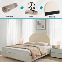 Tête de lit compressée portable, taille King, rembourrée en mousse souple, sans cadre en bois, pour appartement