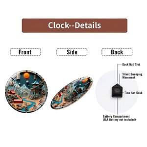 Orologio <span class=keywords><strong>da</strong></span> <span class=keywords><strong>Parete</strong></span> Industriale in Vetro <span class=keywords><strong>da</strong></span> 12 Pollici con Dettagli Rustici in Metallo e Finitura Invecchiata - Product Image 6