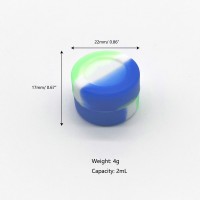 Vente en gros de mini-récipients en silicone de qualité alimentaire de 2 ml, 3 ml, 5 ml, ronds, avec couvercle en silicone pour concentré de cire, marque Cannamium