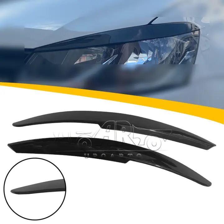 Yüksek kaliteli ABS plastik 2 adet araba ön far lambası kaş göz kapağı düzeltir VW Polo için MK5 2011 2012 2013 2014 2015 2017 2018