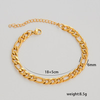 Bracelet à maillons en acier inoxydable RINHOO plaqué or 18 carats, chaîne torsadée en os de serpent, chaîne DIY, cadeau de bijoux