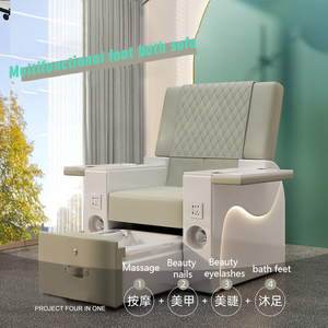 Chaise de salon de beauté multifonctionnelle 4-en-1 avec fonction massage, soin des ongles, extensions de cils et bain de pieds - Product Image 6