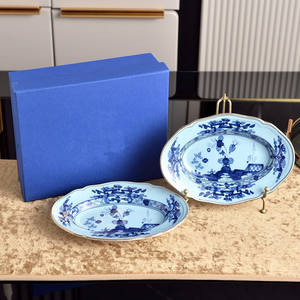 Ensemble de vaisselle ovale en porcelaine rétro européen à 2 pièces pour la décoration de la maison et les occasions de mariage - Product Image 2