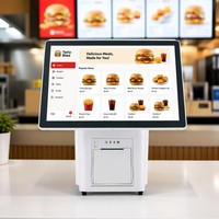 Sistema POS Todo en Uno Blanco Minimalista de 15.6 Pulgadas, Chip RK3568 de Alto Rendimiento, Sistema Operativo Android 11, Bluetooth 5.2, NFC, Wi-Fi 6 para Cafeterías Modernas