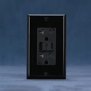 American Standard 20A 125V Wall Outlet with USB A+C and Tamper-Resistant Technology panel mounted wall socket