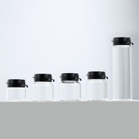 Pot en verre ambré 5g 10g 15g 30g avec couvercle détachable, flacon à large ouverture, double clip, emballage cosmétique