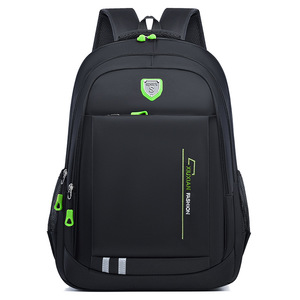 Laptop <b>Backpack</b> Large Capacity Lightweight Business Travel Men's Casual <b>Backpack</b> With Shoulder Straps Solid Color <b>Black</b> - Product Image 4
