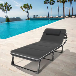 Silla Reclinable Plegable Portátil para Exteriores, Ligera, para Jardín, Camping, Playa, <span class=keywords><strong>Gravedad</strong></span> Cero, con Cojín Suave - Product Image 4