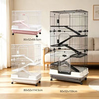 Cage à animaux multi-niveaux en métal sur roulettes pour lapin, cochon d'Inde, chinchilla, furet, écureuil, chaton