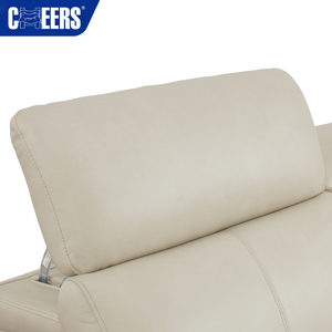 MANWAH CHEERS - Conjunto de Sofá Seccional Reclinable Eléctrico Moderno de Cuero Genuino para Sala de Estar, <span class=keywords><strong>4</strong></span> Plazas con Chaise Longue con Espacio de Almacenamiento - Product Image 6