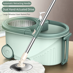 2025 Mới Dễ Dàng Làm Sạch Quay Lau Xô Giỏ Hàng Cho Hộ Gia Đình Sàn Làm Sạch Chất Lượng Cao Sợi Nhỏ <span class=keywords><strong>360</strong></span> Xoay Lau - Product Image 2