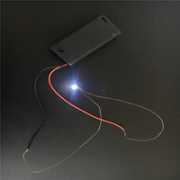 Luz LED SMD de Arquitectura de Color Blanco Cálido y Rojo, Modelo 0201 3V 0.08mm, Cable de Cobre, para Diorama de Tren, Juguete DIY